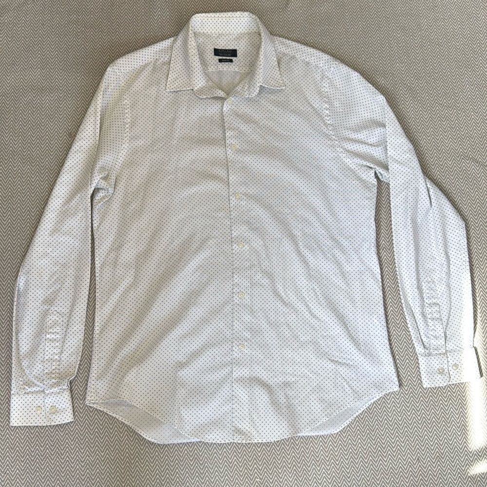 Zara Men Tailoring Slim Fit Long Sleeve Button Up Size XL